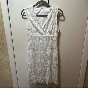 White Sleeveless V-Neck Wrap Midi Dress